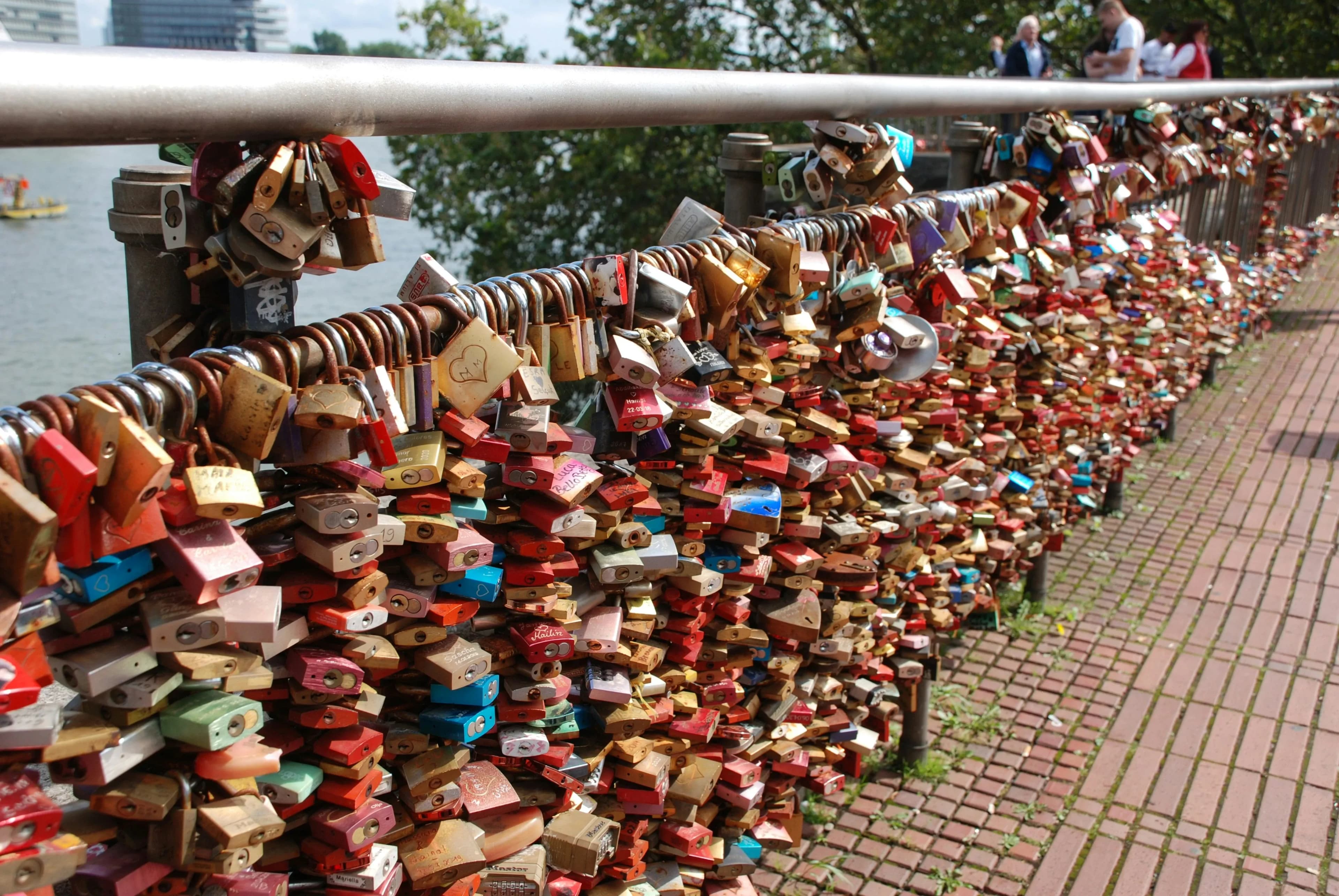 The famous love locks of Cologne on the Hohenzollern